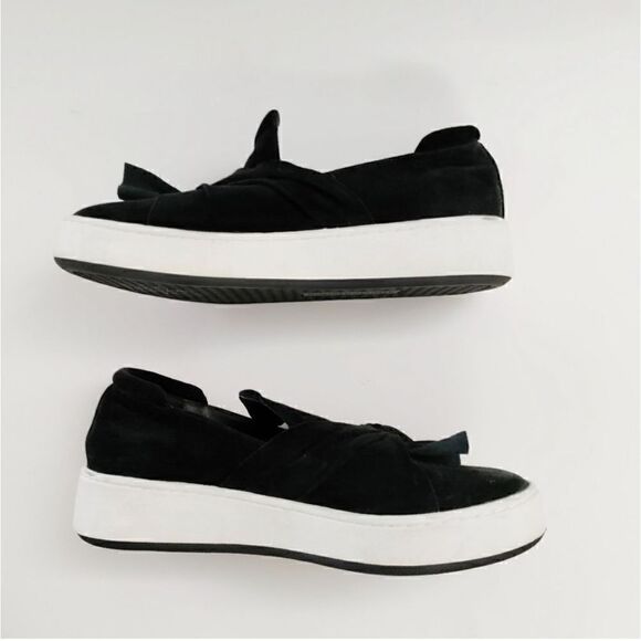 DONALD J. PLINER CELET RUCHING BLACK SUEDE SNEAKERS SHOES WOMENS SZ 7.5 - Picture 5 of 11